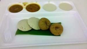 Iddly and Vadai in the Restaurant